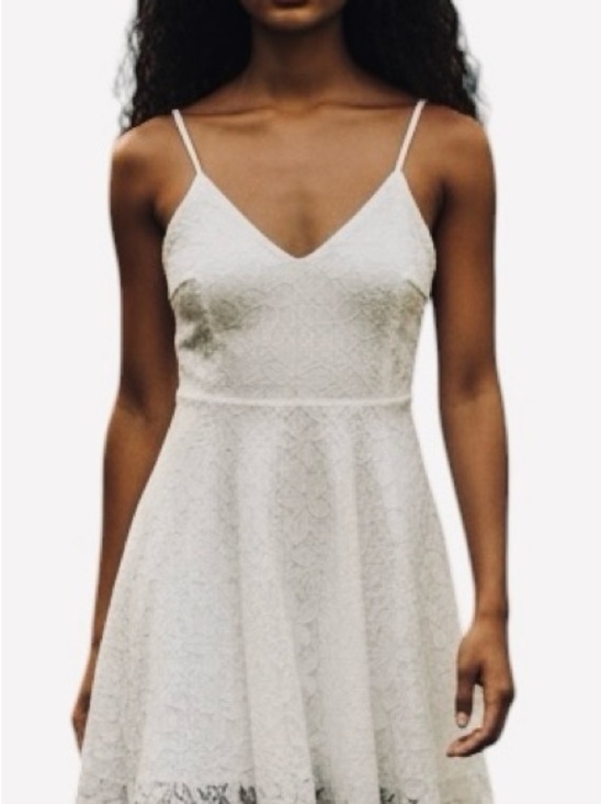 Lulus Dresses & Skirts - Lulus Classic White Spaghetti Adjustable Strap Lace Short  Dress in Ivory Sz S